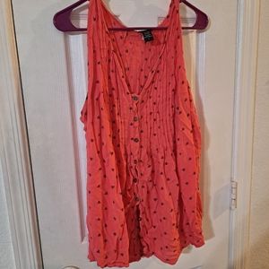 Torrid button front bee print top